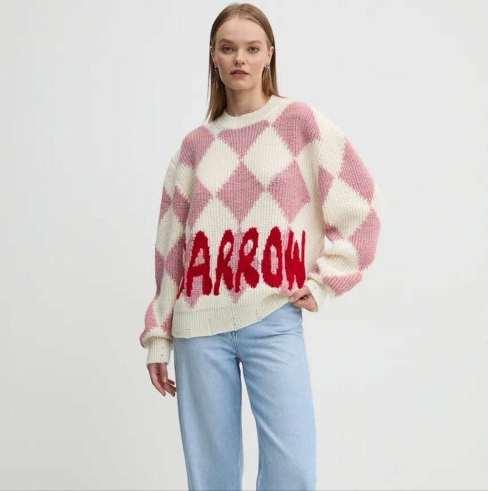 Barrow Red and Cream Argyle Sweater